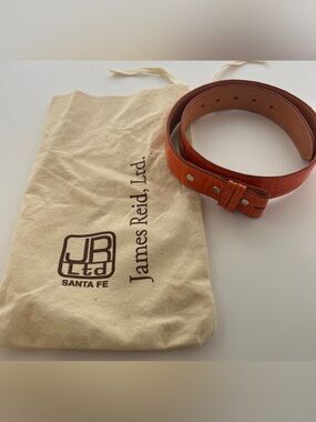 James Reid Santa Fe Orange Alligator Skin Belt No BUCKLE Size 32 W/bag